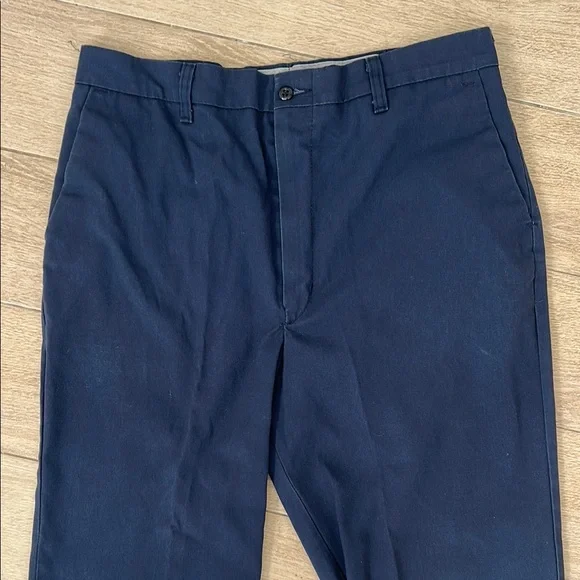 Navy Chinos Straight Leg Durable Work Pants - Picture 3 of 6